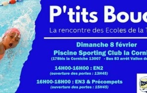 LES P'TITS BOUCHONS: la rencontre des ecoles des clubs du team Marseille natation